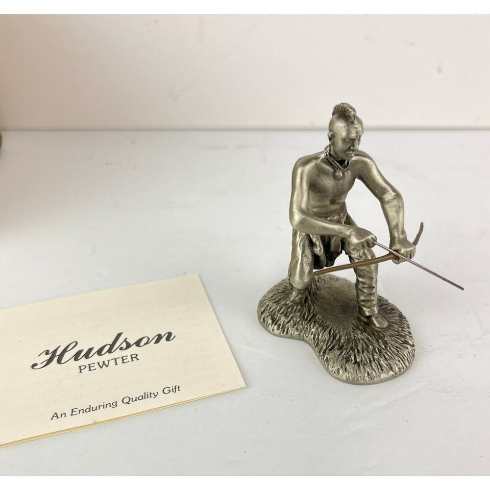 Vintage Hudson Pewter Iroquois Hunter Figurine # 2113